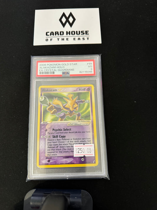Alakazam Goldstar Crystal Guardians PSA 3